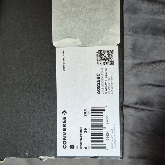 Converse CTAS Black and White Lugged Heel Platform High-Tops Size 8, New In Box! - Picture 3 of 13